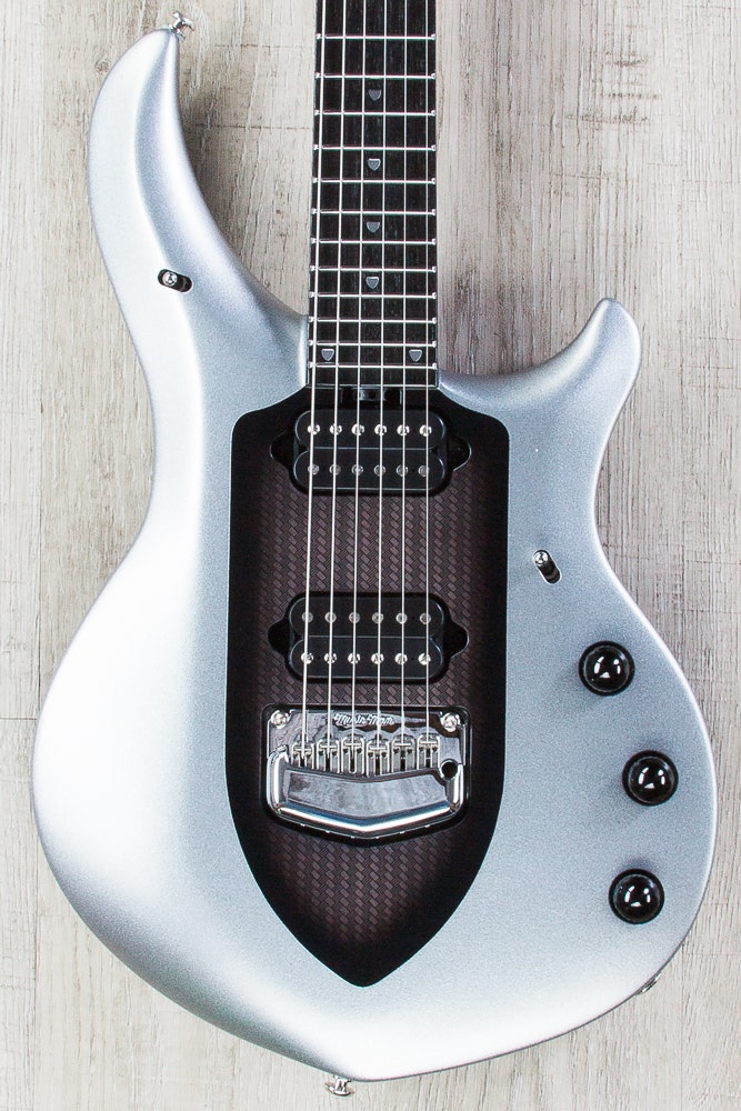 Ernie Ball Music Man Majesty 6 John Petrucci Signature Guitar, Silver  Lining Finish