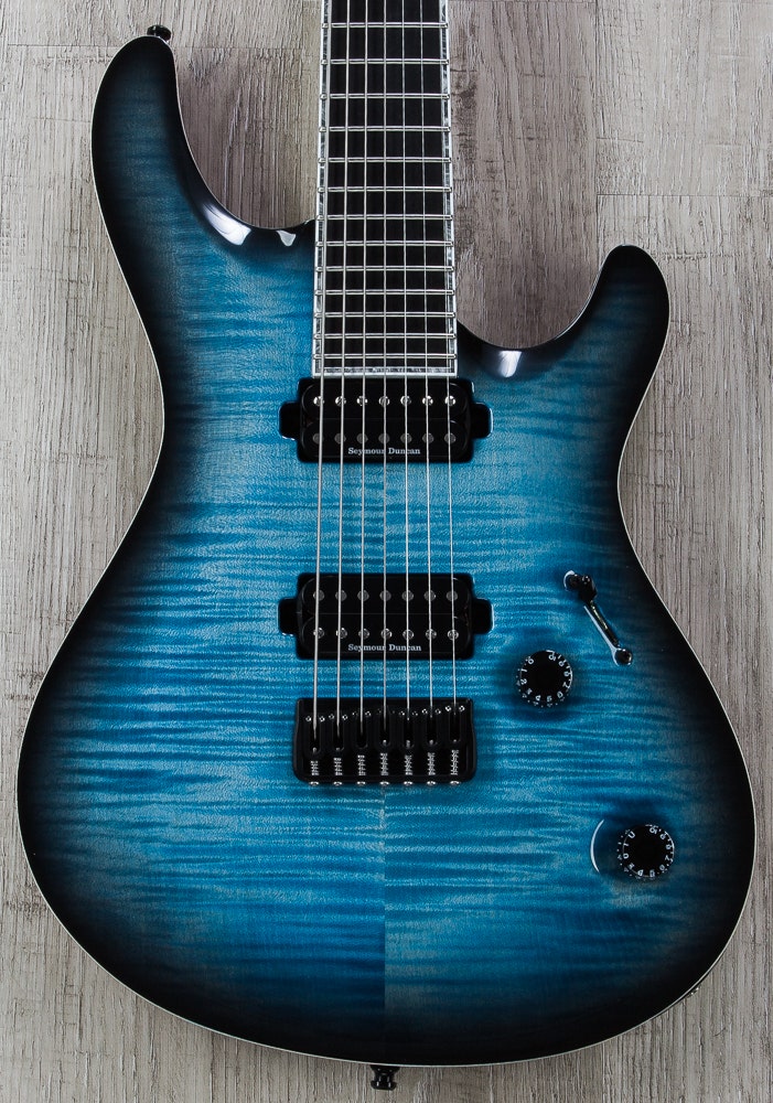 Mayones Regius 7 Core Classic Guitar, Aquamarine Burst