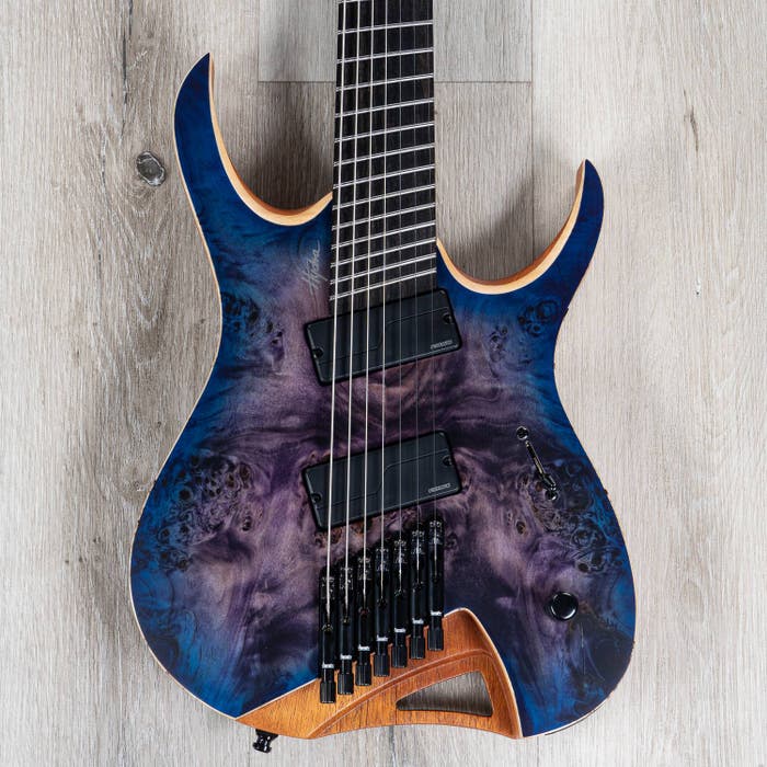 helgen Væve Sag Mayones Hydra Elite 7 VF Multi-Scale 7-String Guitar, Dirty Purple Blue  Burst