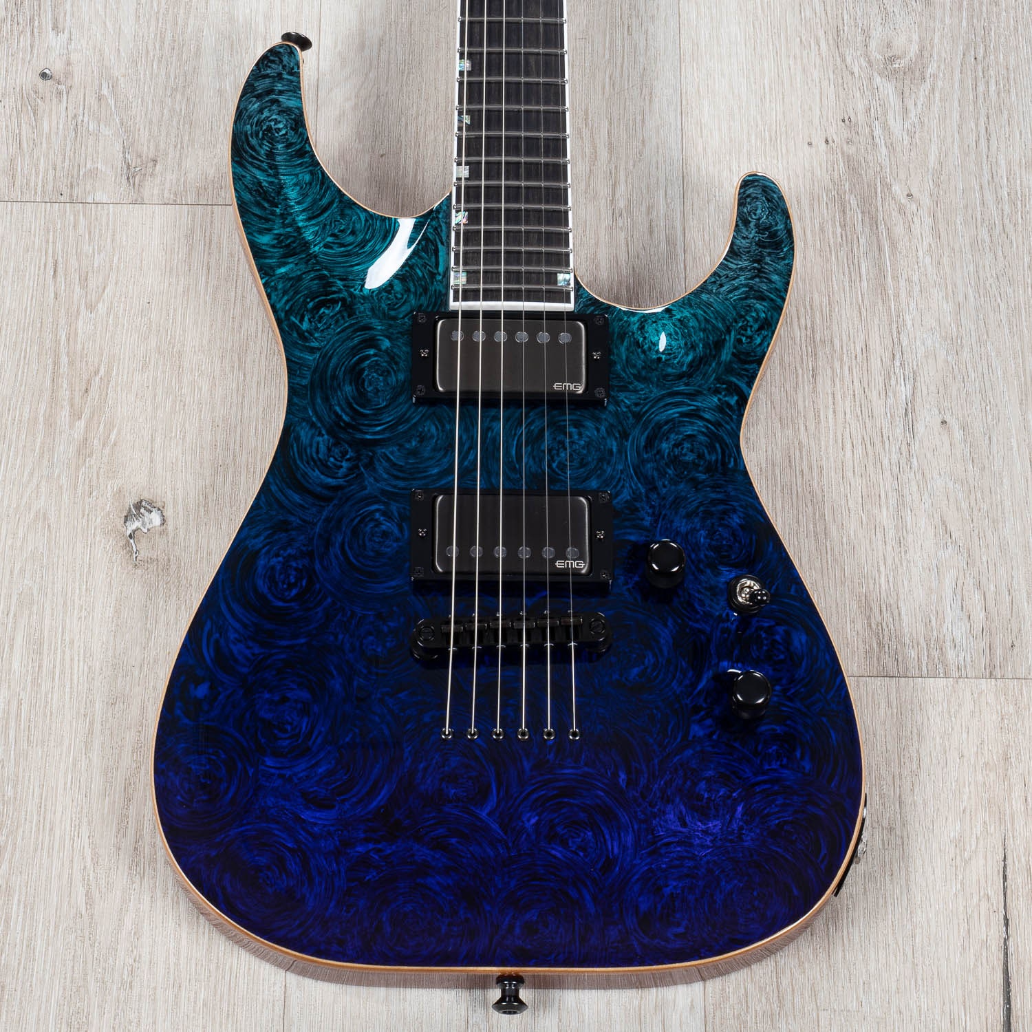 ESP USA Horizon-II Guitar, EMG F 57 / 66, Violet Shadow Fade Marble