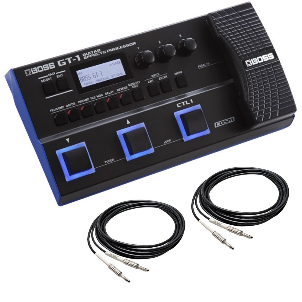 BOSS GT-1 Guitar Effects Processor with Instrument Cables