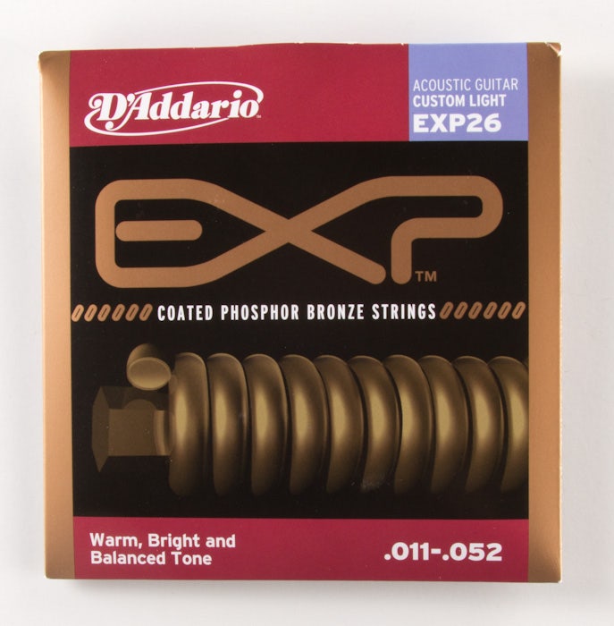 D Addario EXP26 Coated Phosphor Bronze Custom Light Acoustic Strings 11 52
