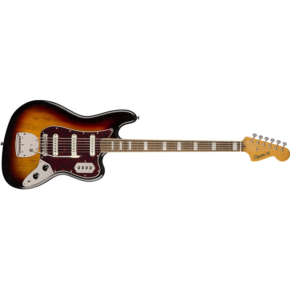 Squier by Fender Classic Vibe Bass VI Electric Guitar, 30'' Scale, Laurel  Fingerboard, 3-Color Sunburst