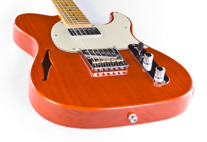 G L Tribute ASAT Classic Bluesboy Semi Hollow Electric Guitar Clear Orange Maple TR ASAT CBSH COR