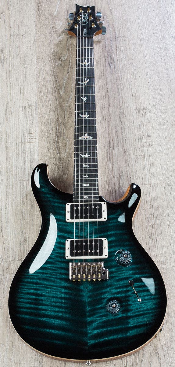 PRS Paul Reed Smith Custom 24 10-Top Guitar, Slate Blue Smokeburst, Pattern  Thin - 232899