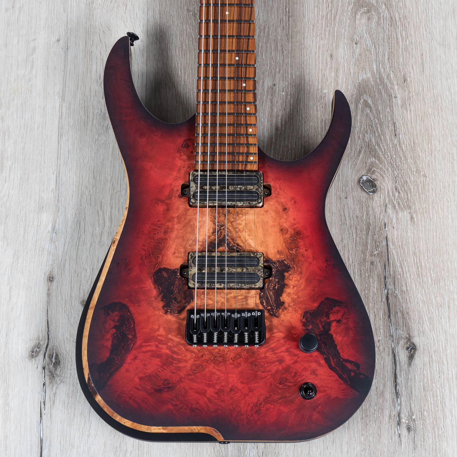 Skervesen Raptor 7 Guitar, Red Burst