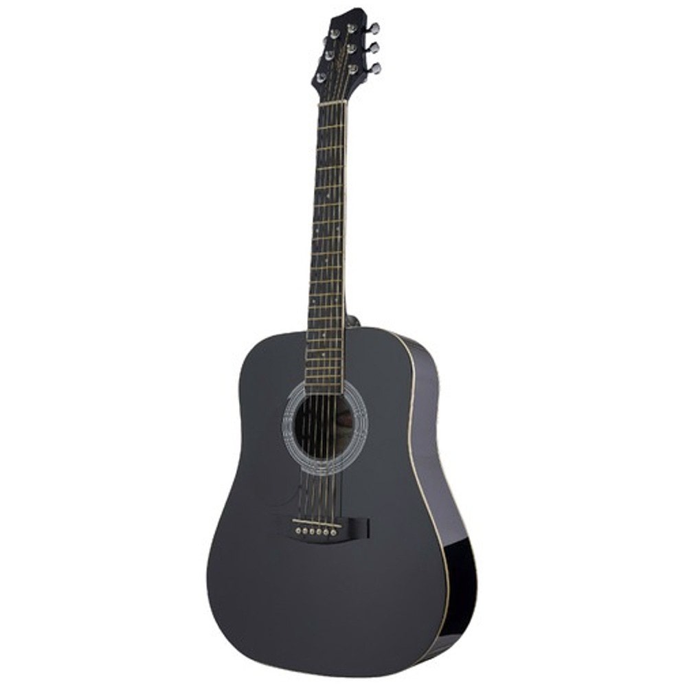 Stagg SW201 3 4 LH BK Acoustic Dreadnought Black Left Handed Guitar
