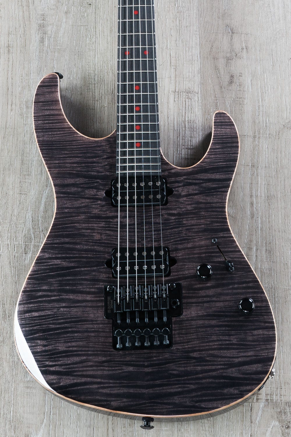 Suhr Modern Custom HH Guitar, Charcoal, Flame Maple Top, Ebony, Swamp Ash,  Floyd Locking Trem